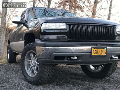 00 Chevrolet Silverado 1500 Wheel Offset Slightly Aggressive Leveling Kit Custom Offsets